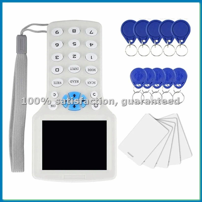 RFID NFC Copier Reader Writer 10 Frequency Programmer for ID IC Card/Keyfob and 13.56Mhz UID Key Access Control System-VVNB