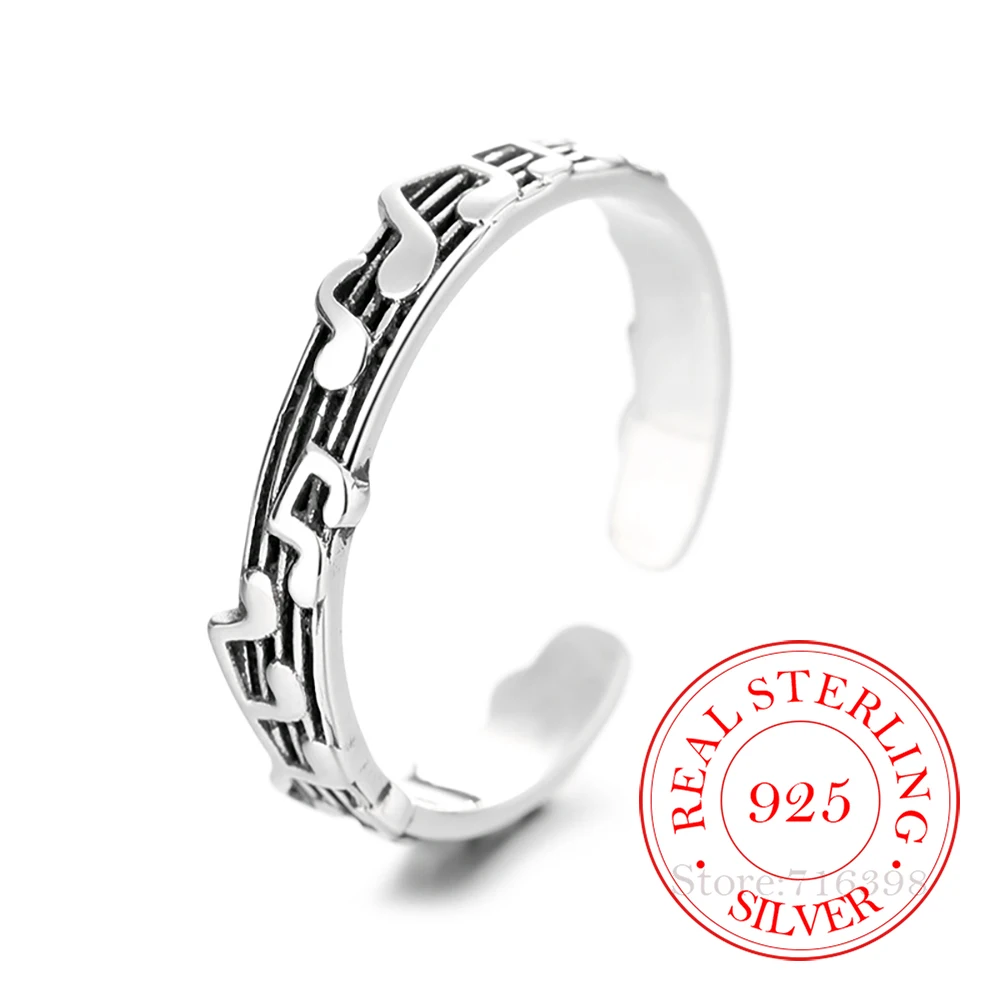 

Настоящие деньги, стерлинговое серебро 925 пробы, винтажные музыкальные кольца на палец для женщин, деньги 925, ювелирные изделия для свадебной вечеринки, подарок