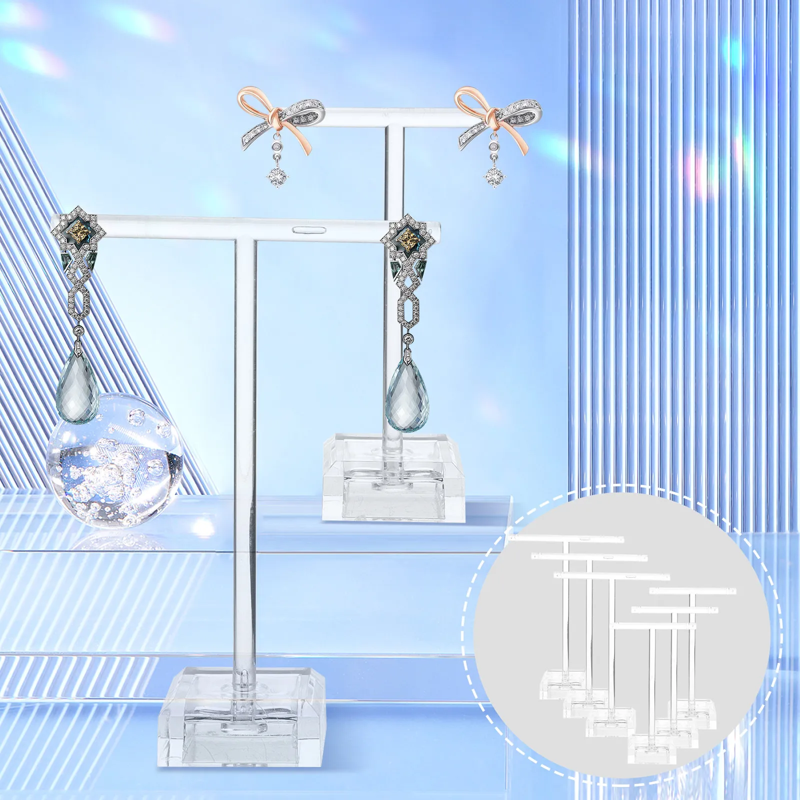 6Pcs Acrylic Earring Display Stand Organizer For Retail Store Display Christmas Stocking Stuffers Material Exquisite