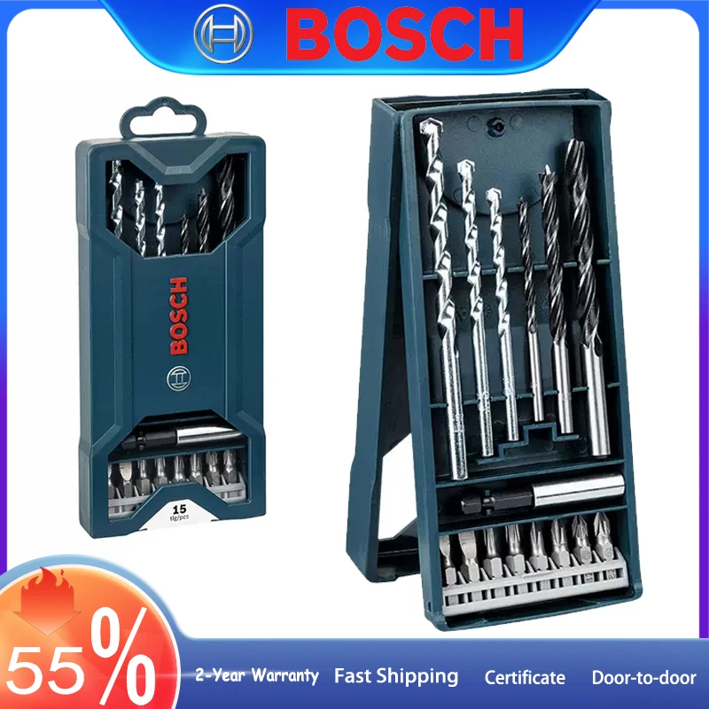 15Pcs Mixing Twists Drill Bit Screwdriver Head Bosch PZ/PH/S/T 25mm Screwdriver Bit Extension Rod Sleeve 4-8mm Alloy Drill Bit