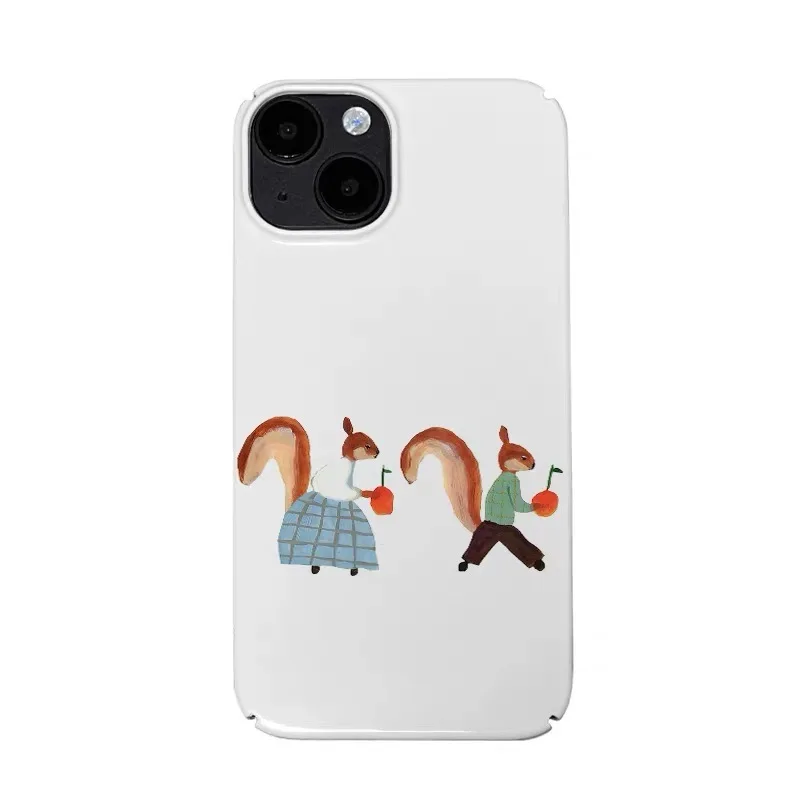 

Couple Squirrel Illustration Phone Case for IPHONE 17 Air 16E 15 PROMAX 14 Plus 13 12 MINI 11 PRO 16Plus XR Acrylic Phone Cover
