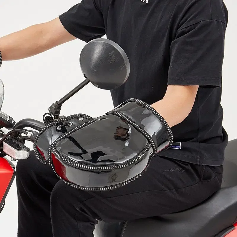 

Защитный мотоциклетный скутер, толстый теплый руль, муфта, ручка, муфта, непромокаемая зимняя теплая ручка для верховой езды, термочехол, перчатки