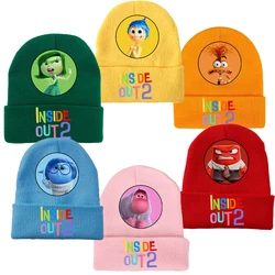Inside Out 2 Joy Sadness Girls Boys Knitted Hats Cartoon Children Headgear Cotton Cute Woolen Cap Anime Kid Birthday Gifts