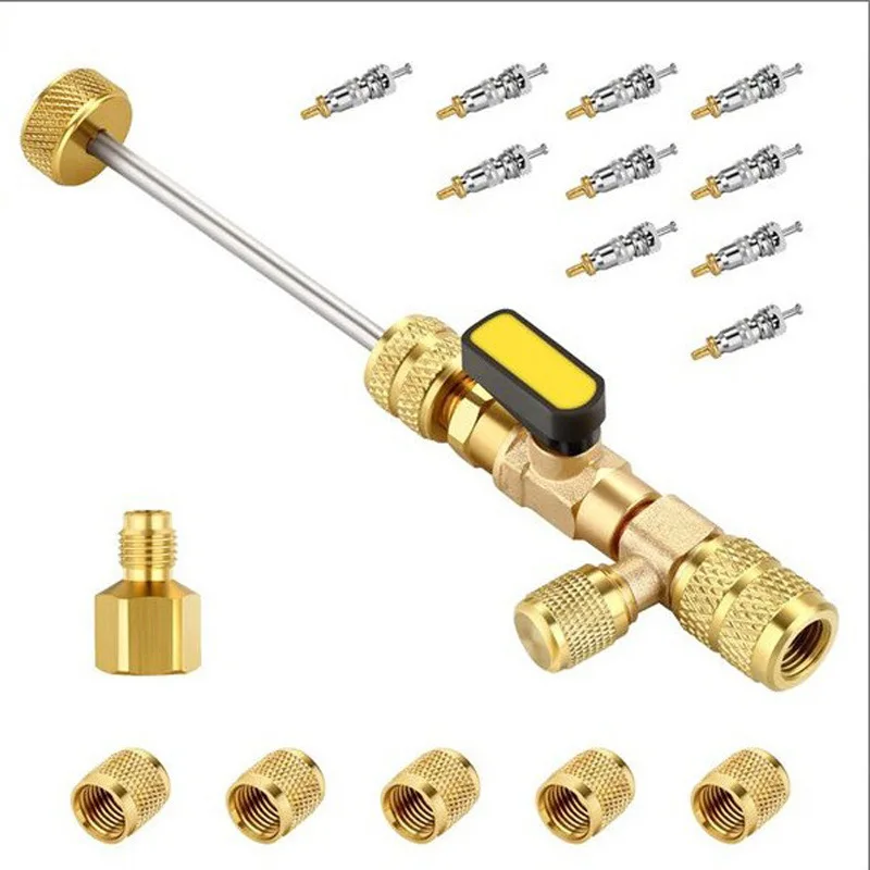 Valve Core Remover Wrench Air Conditioning Line Repair Tools For HVAC R32 R410A Remover Installer Kit Tool