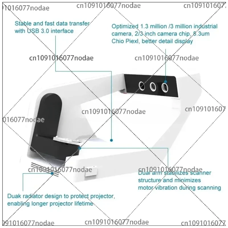 YUN YI QScan Pro OEM DesktopLab Scanner 3D Blue Light Demo Machine Texture Teeth Scanner