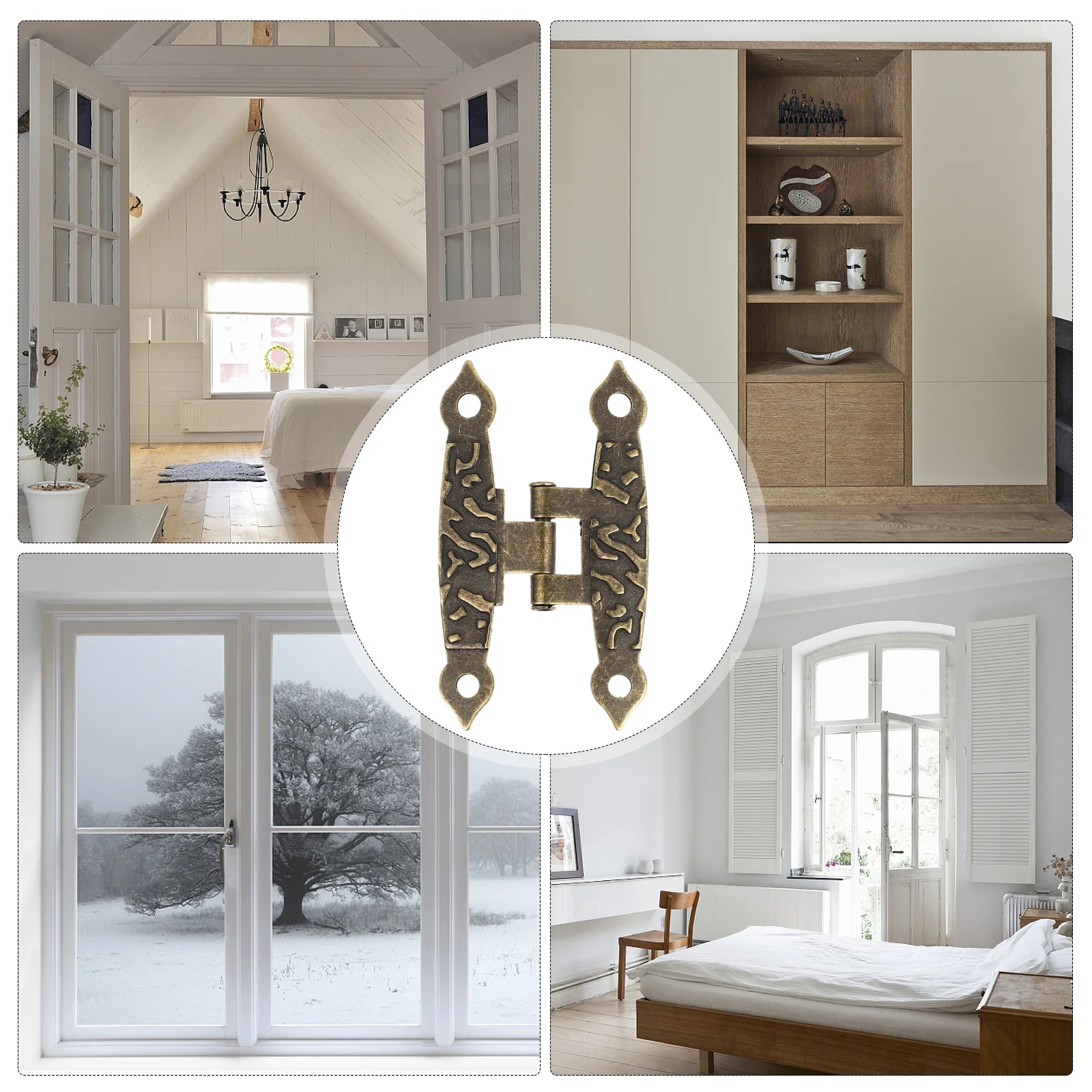 

10Pcs Wooden Box Hinges Durable Iron Hinges H Type Suitable for Small Drawers Jewelry Boxes Box Gates