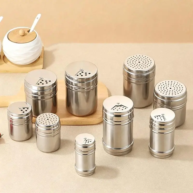 Stainless Steel Spice Shaker Jars With Adjustable Holes And Rust Resistant Design Perfect For Home Kitchen Cooking Outdoor BBQ