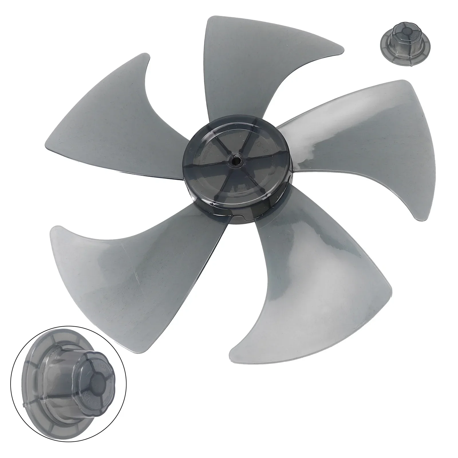 

1x Large Wind Fan Blade For 14 Inch Household Plastic Fan Blade Five Leaves With Nut Cover For Pedestal Fan Table Fan Wall Fan