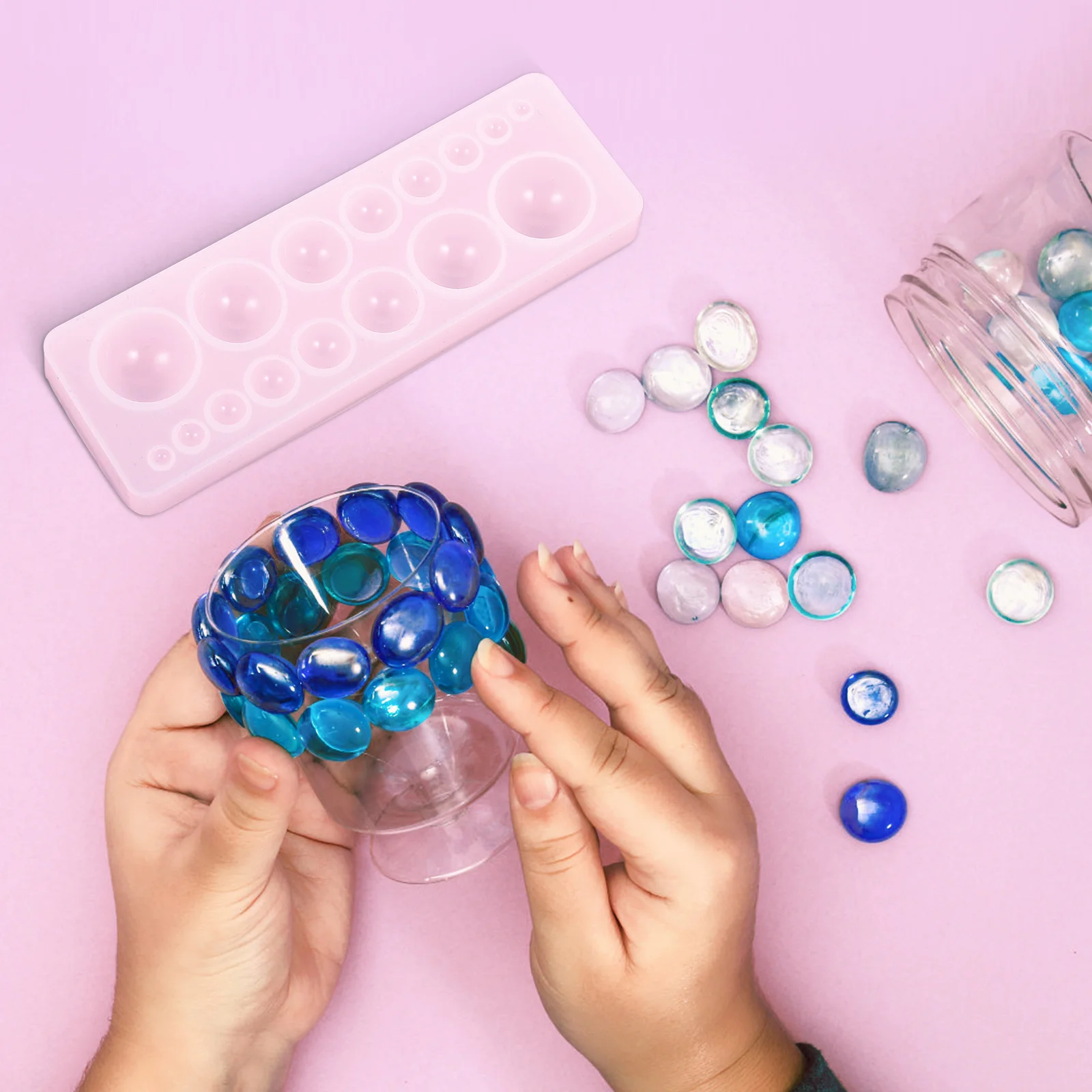 

Multi Round Size Silicone Mould DIY Epoxy Resin Craft Mold Easy Clean Durable Flexible Crystal Resin Handmade Mold