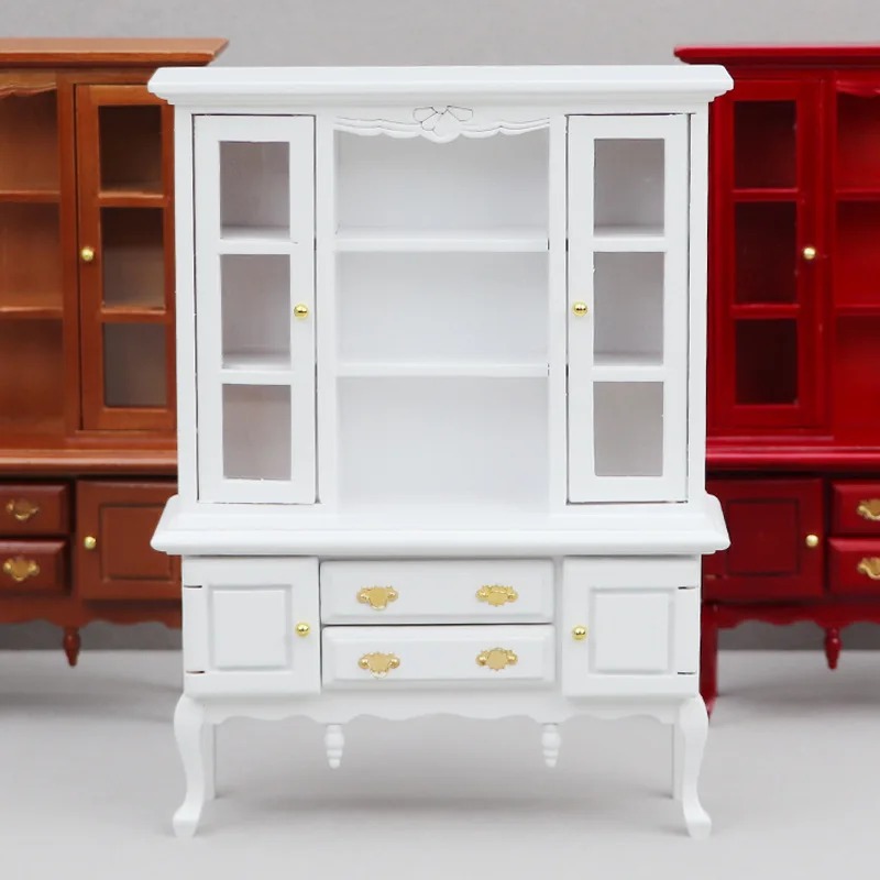 

1:12 Scale Dollhouse Miniature Cabinet Wooden Craft Mini Furniture Model Scene Decoration Accessories