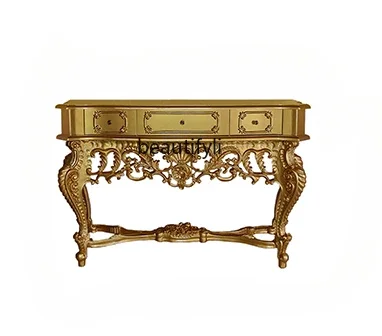 

A55 American-Style Console Tables Semicircle Living Room Narrow Table Decoration Wall Cabinet Retro Aisle Hallway Cabinet