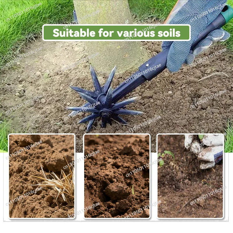 For The New Handheld Garden Soil Turning Tool, Aerator Rotary Tiller Soil Loosening Tool