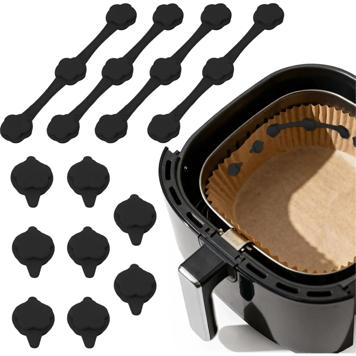 AAAL Magnets for Airfryer Baking Paper Magnetic Baking Paper Mounting Buckle Magnetic Silicone Buckles for Hot Air Fryers