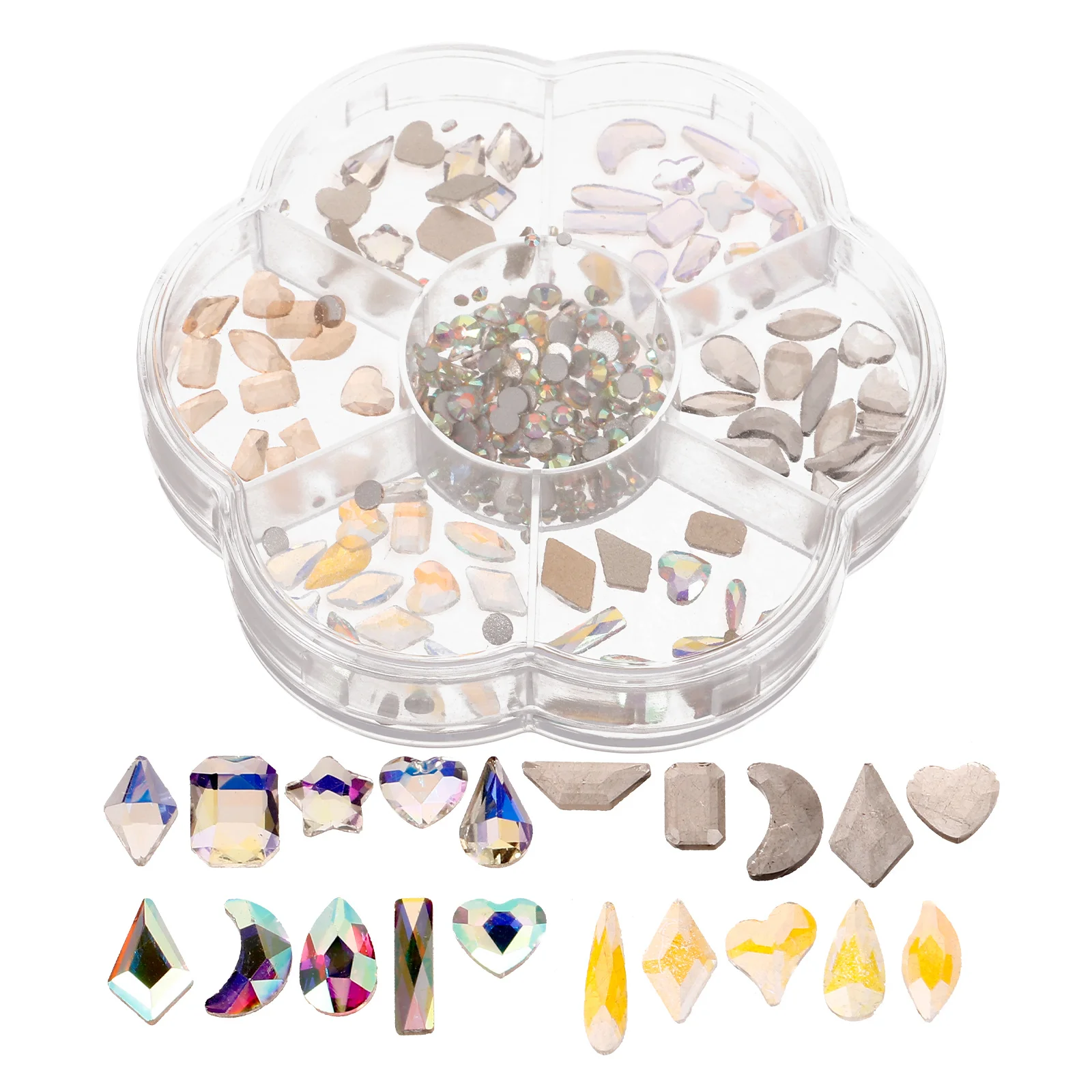 

Nail Art Supplies 7 Grids Rhinestone Charms for Creative Manicure Decorations and DIY Projects Nail Charms for Acrylic Nails