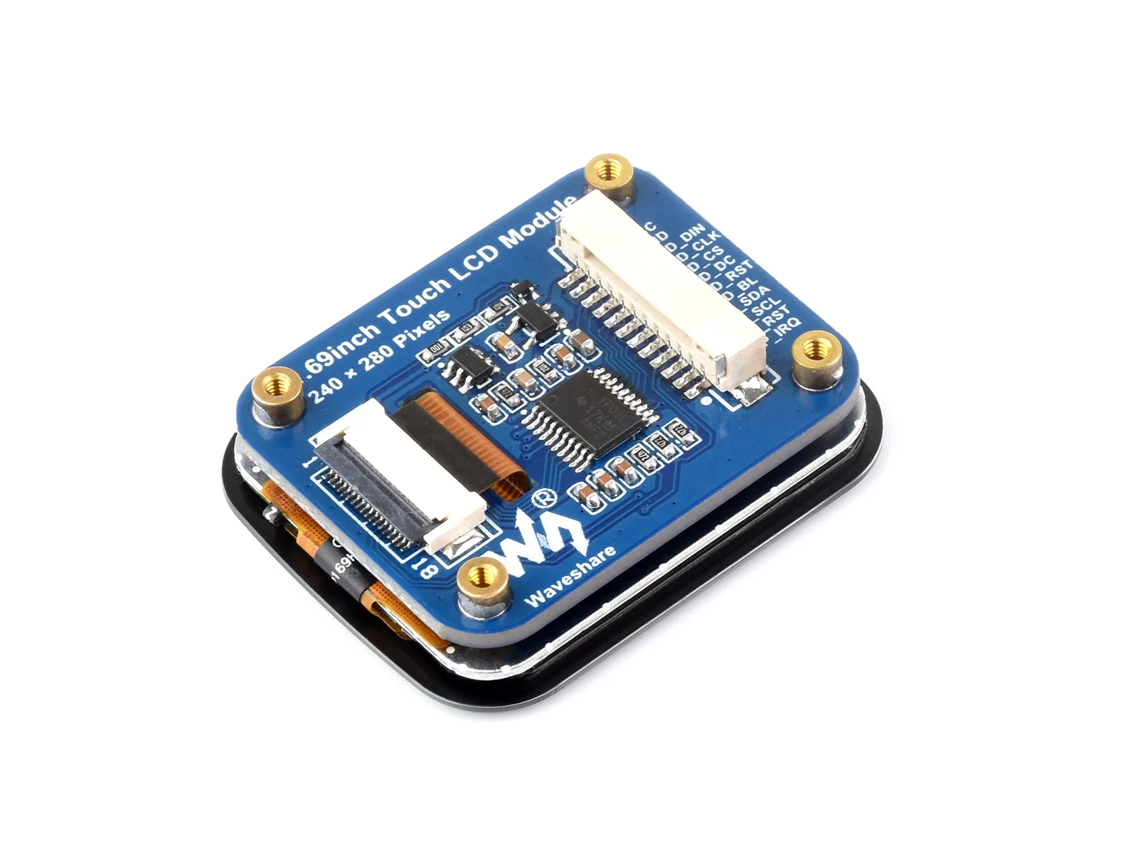 Modulo Display LCD rotondo Waveshare da 1.69 pollici con pannello a sfioramento, Display Micro LCD 240x280 per Raspberry Pi / ESP32S3