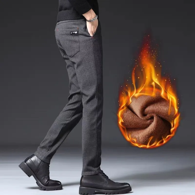 Invisible Open Crotch Pants Men's Casual Pants Slim-fitting Business Thickened Straight Trousers Outdoor Sex Free