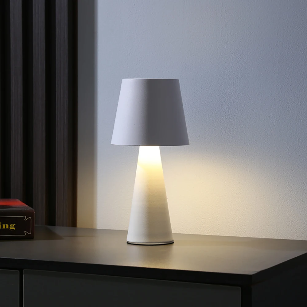 Wireless Table Lamp Rechargeable Desktop Decorative Lamp Modern Simple Lamp 3 Color Lighting Desk Lamp For Bedroom Bedside Light
