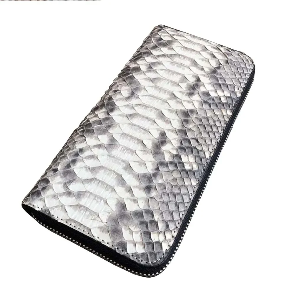 hongsen true  Python skin men wallet  male  zipper  long  Snake skin  male  Hand bag men clutch bag men wallet