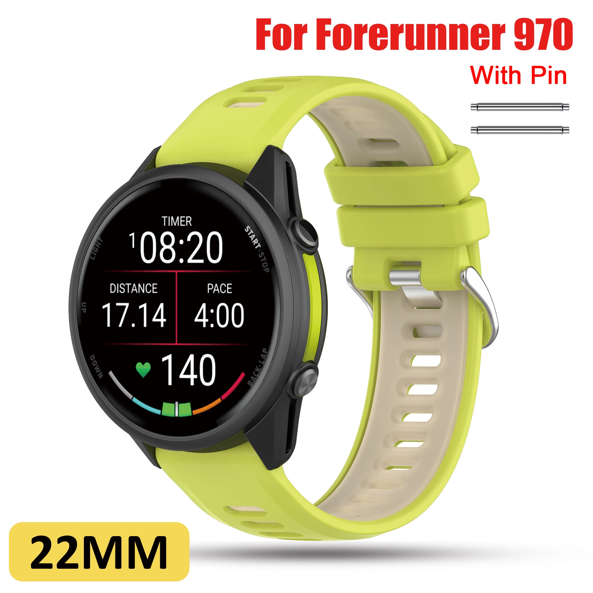 

Sports Silicone Strap For Garmin Forerunner 970 965 955 945 935 745 Strap Watch Band 22mm Replacement Wristband Bracelet correa