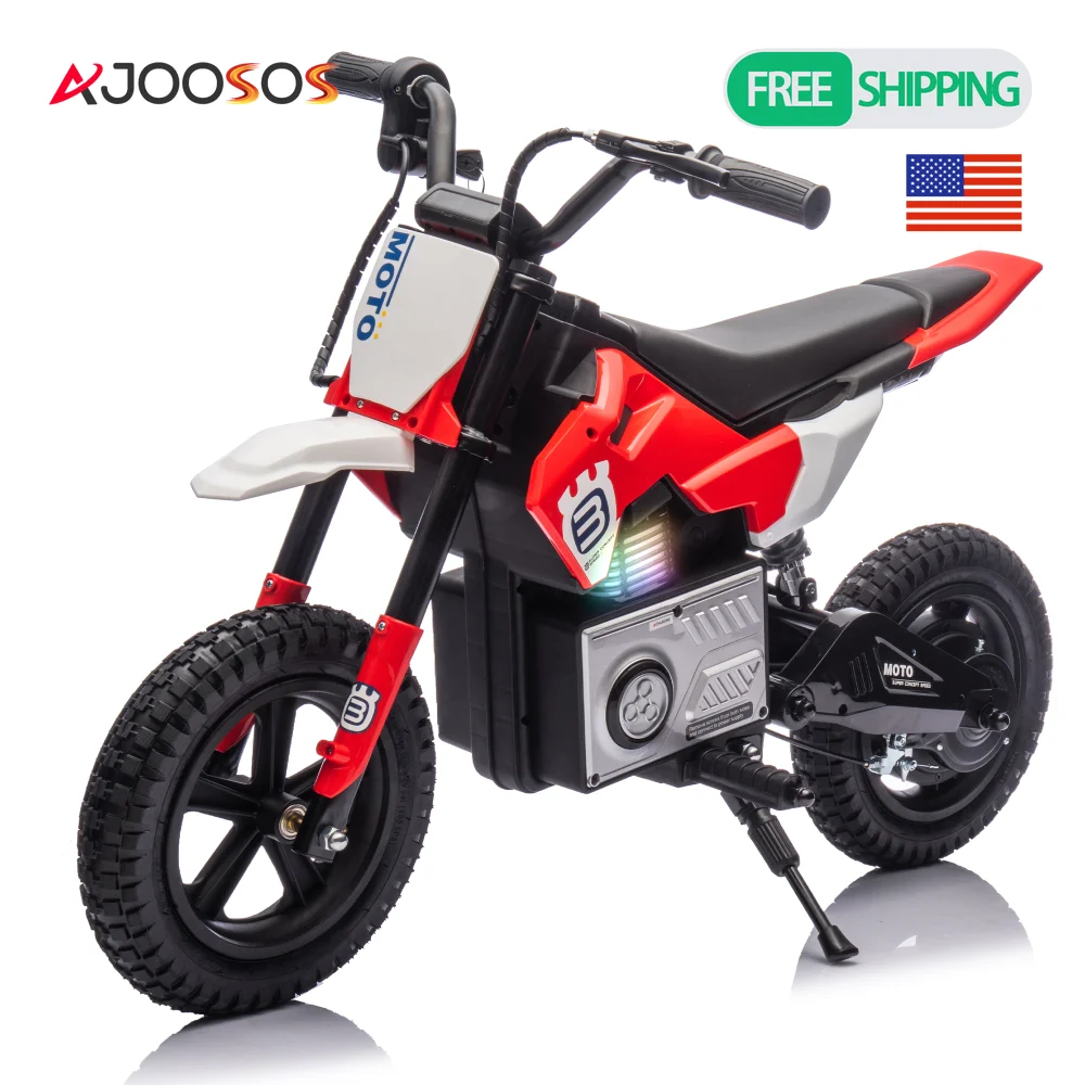 

24V Ride On Electric Toy Motocross Motorcycle Rear wheel shock absorber Adjustable speed breath lamp Bluetooth For Age 5+