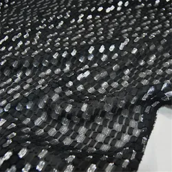 Hot Sale Classic Style Design Silk Metallic Fabric with Great Material Black Color for Women Spring Garment