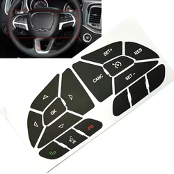 1 Set Black Car Button Repair Sticker For DODGE CHARGER 2016-2022 STEERING WHEEL BUTTON Decals Stickers car interior accessories