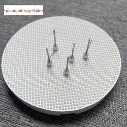 5pcs Amann Girrbach Steel Pins with1pc Dental Lab Honeycomb Round Firing Trays