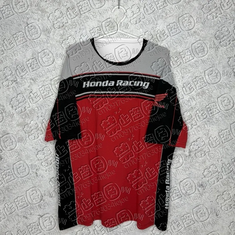 

Удобная мягкая свободная мужская футболка с принтом MOTO Honda, приятная для кожи, летняя мужская футболка для гонок на мотоциклах, локомотив с коротким рукавом