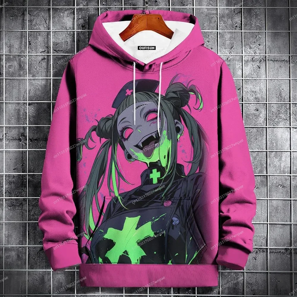 

Men's sexy cartoon hoodie, casual long sleeve tops with 3D print, new fashionable clothing, casual hooded wear for men