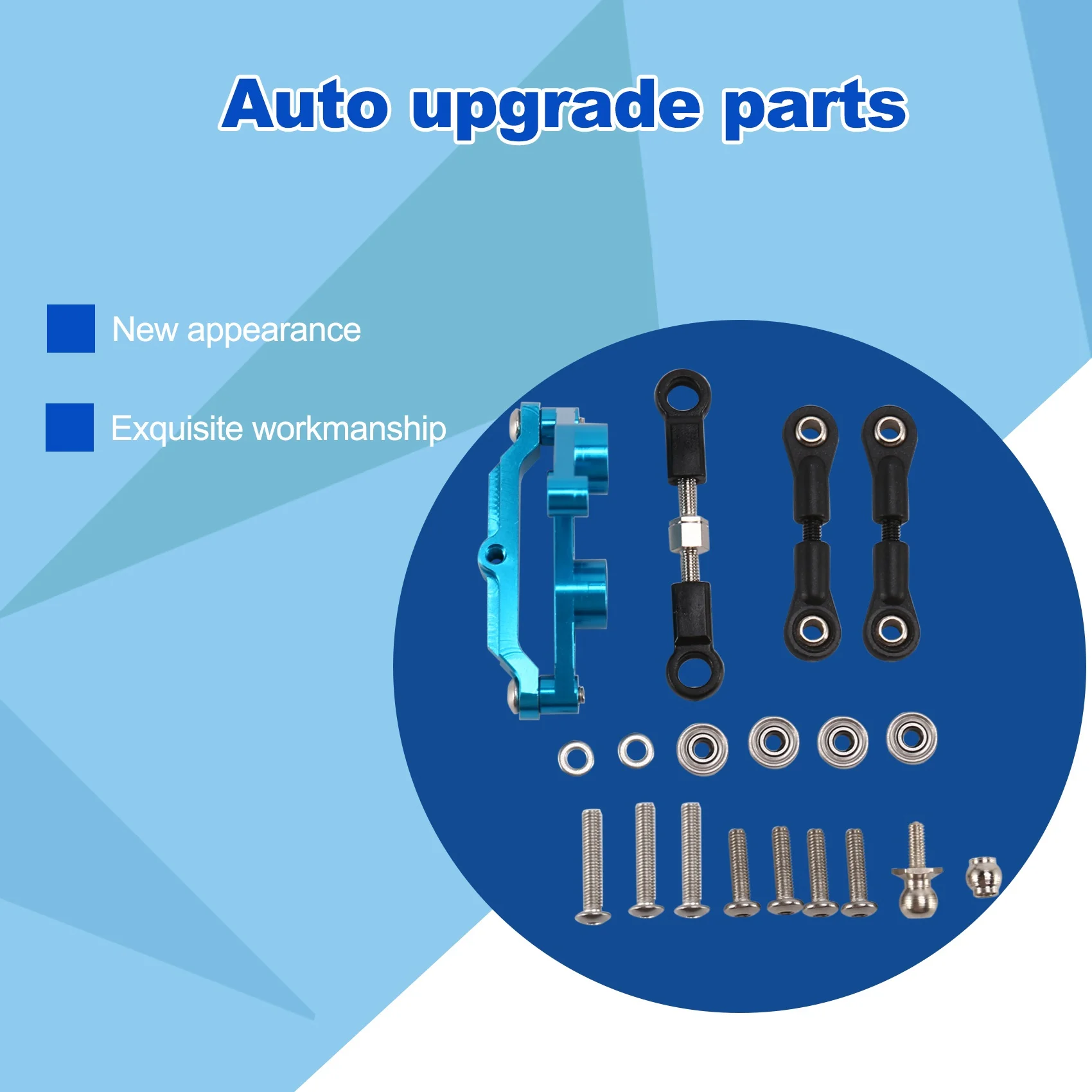 

ODIES-Aluminum Alloy Ball Bearing Crank Steering Set For Tamiya TT02 TT-02 TT02D TT-02D 1/10 RC Car Upgrade Parts Accessories