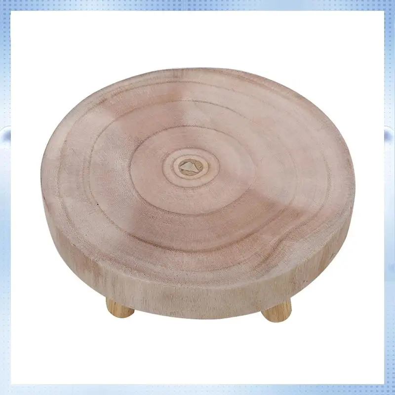 

AD-Mini Wooden Stool Display Plant Stand Decorative Wood Plant Stool Bonsai Holder For Indoor Outdoor Home Garden Easy Install A