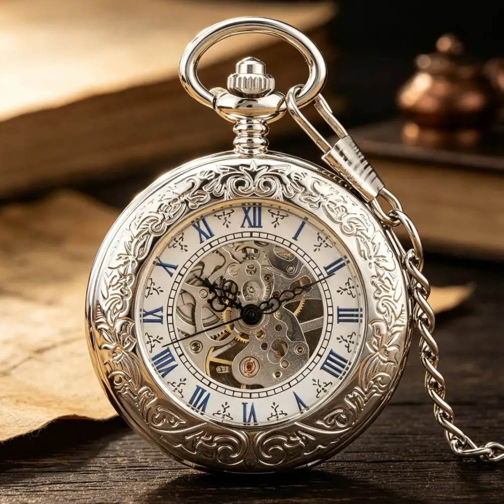 elegante-orologio-da-tasca-meccanico-a-carica-manuale-in-stile-retro-argentato-quadrante-blu-con-numeri-romani-in-vetro-trasparente-ciondolo-con-catena-orologio-da-regalo