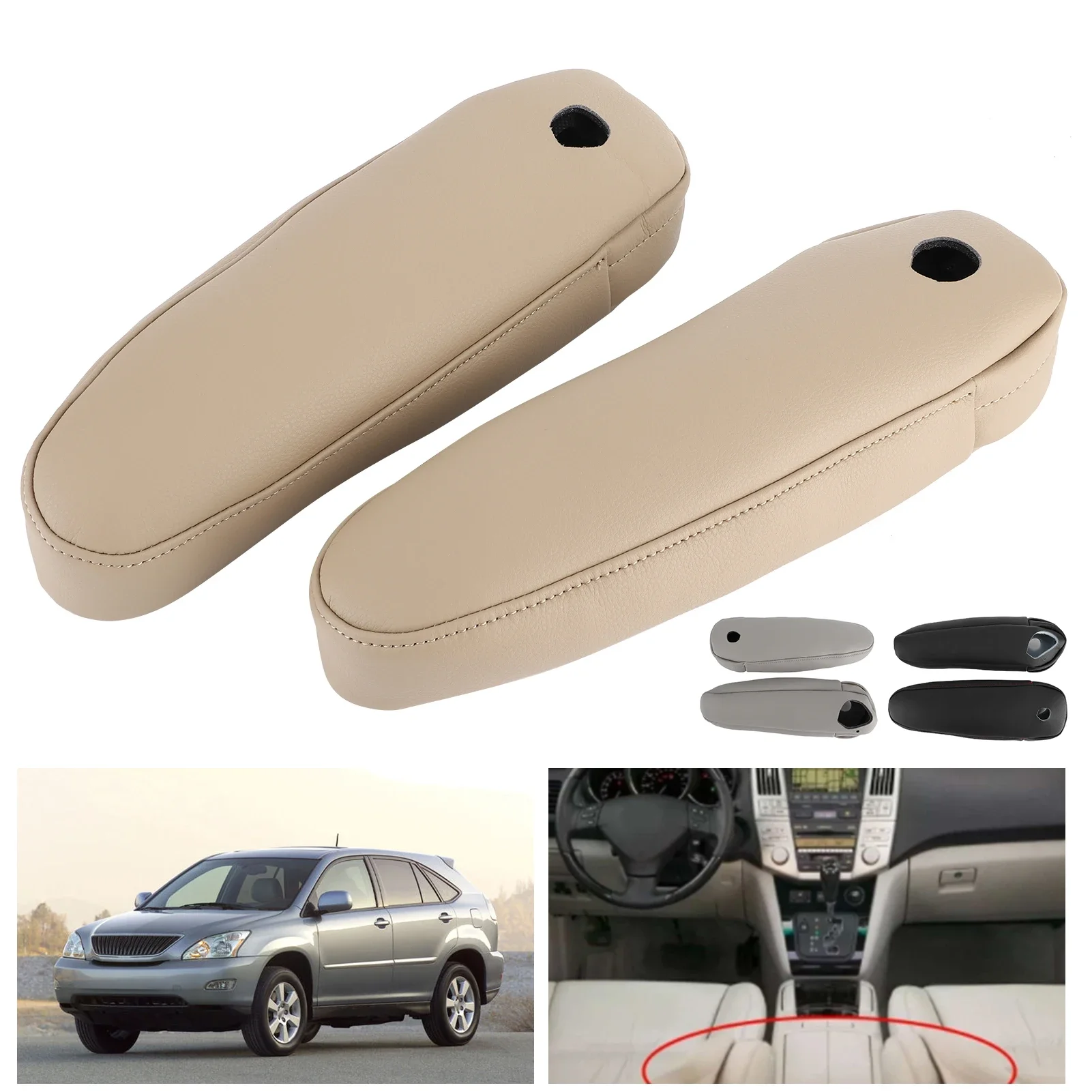 Seat Armrest Cover Leathern Fit Lexus RX300 2003 2004 2005 2006 2007 2008 2009 Rx300 350 400h Replacement Armrest Cover