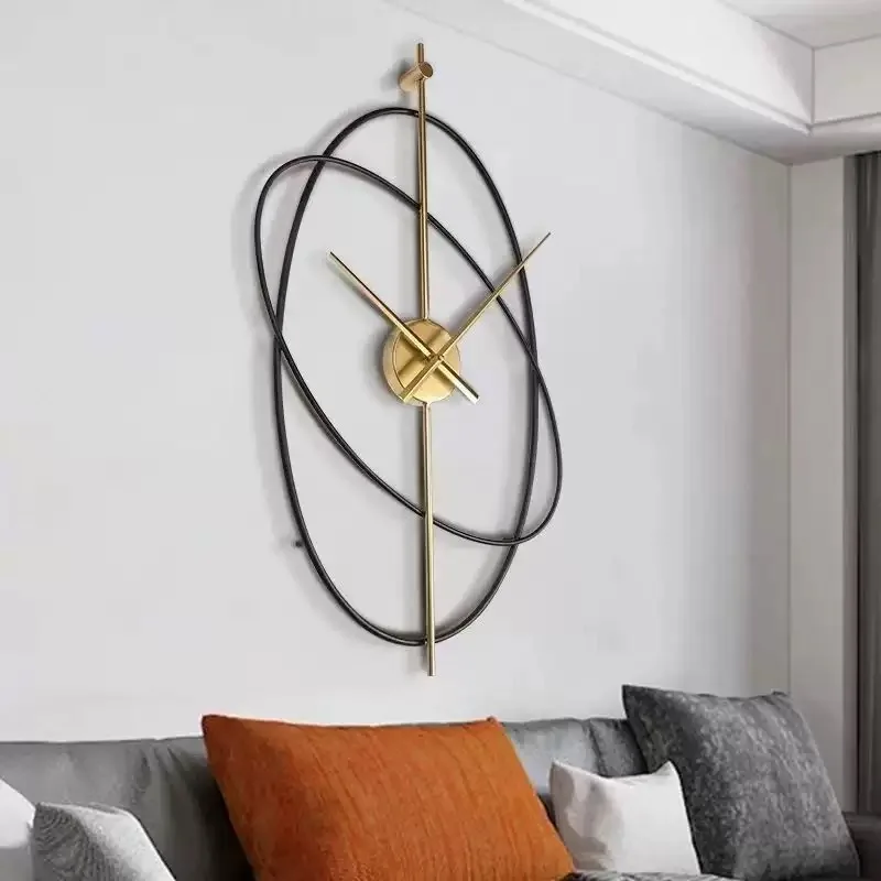

Creative living room fashionable wall hanging art light luxury clock simple modern atmospheric silent clock
