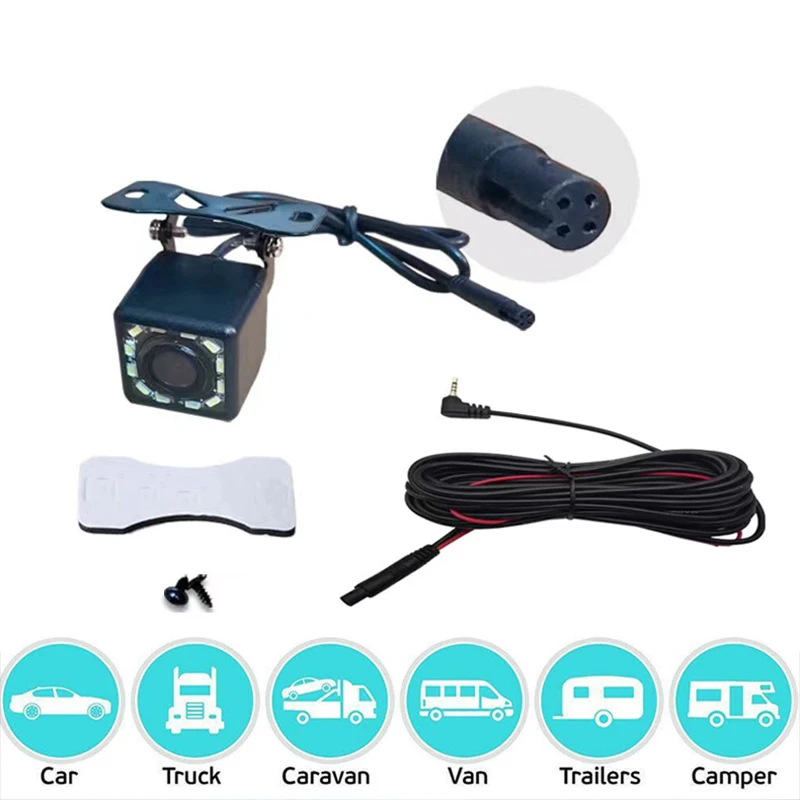 

4 Pin HD Car Rear View Camera Reverse 12LED Night Vision Video Camera Wide Angle 170 Degree Parking Camera For Car Accessories