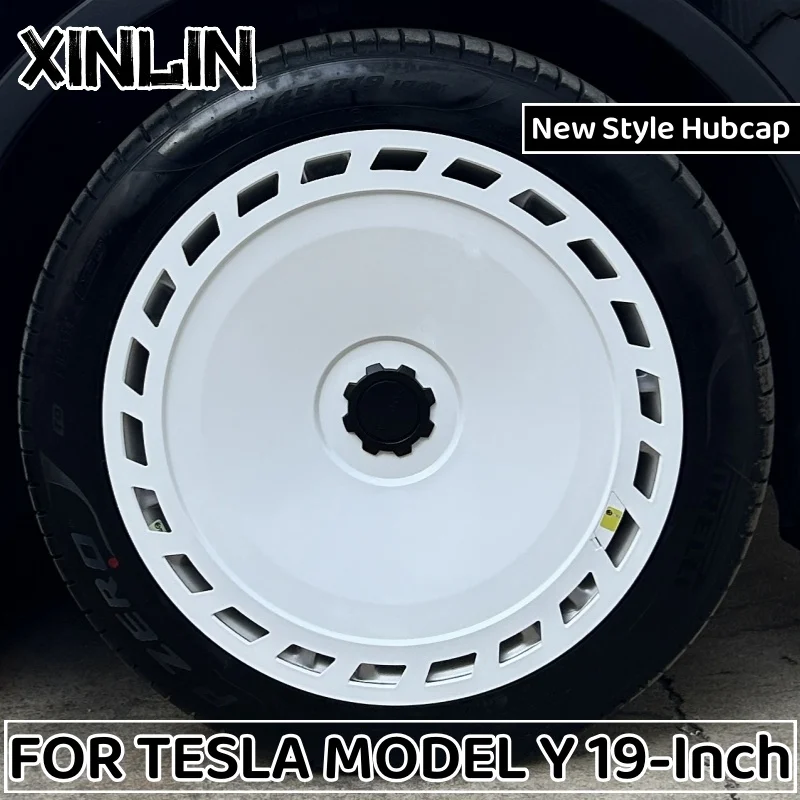 4PCS 19 Inch Wheel Caps For Tesla Model Y Wheel Cover Performance Replacement Wheel Hub Cap Full Rim Cover Accessories 2018-2024