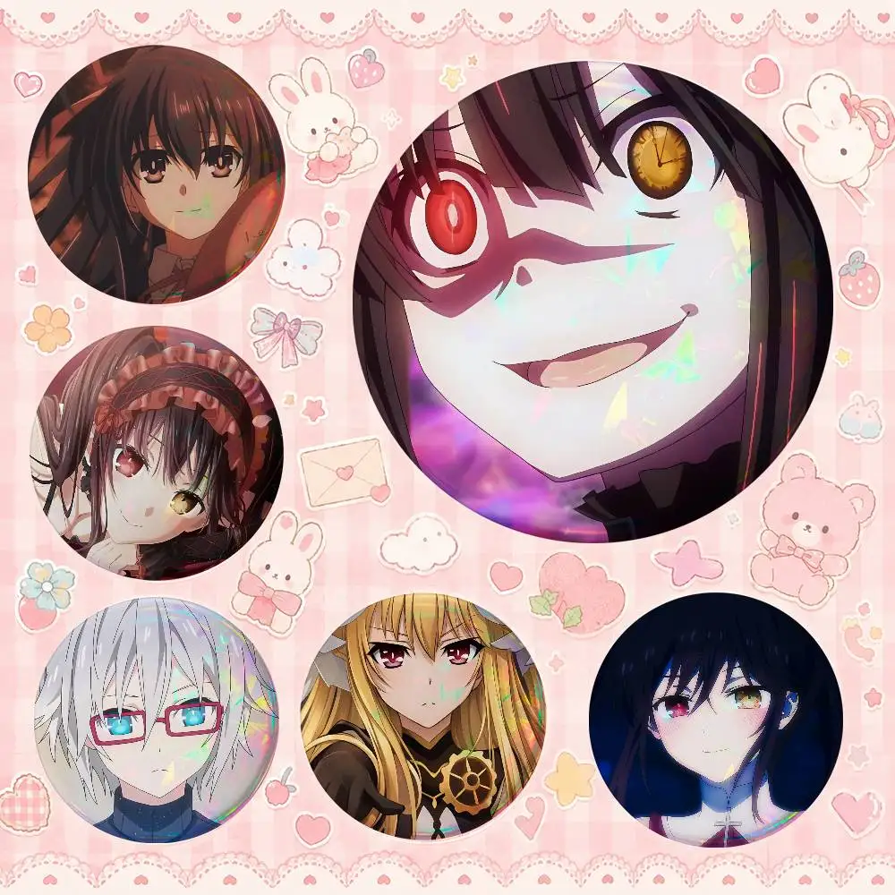 Anime D-DATE A A-LIVE Fashion Button Badge Pin Set Cool Anime Game Cartoon Music Design Brooch For Backpack Clothes