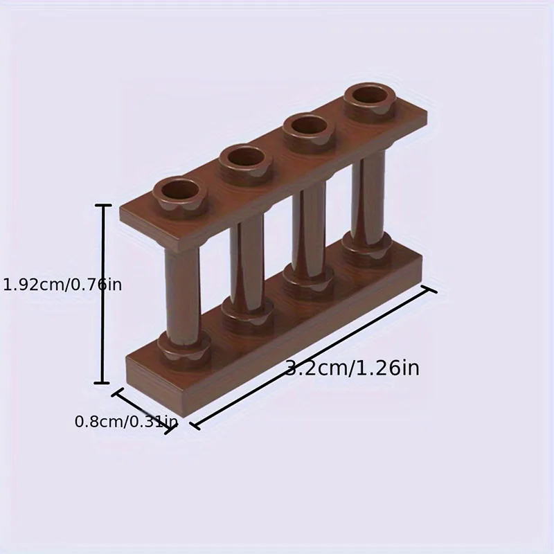 20 stks 1x4 Dots Boerderij & Tuin Bouwsteen Set met Ranch Hek - MOC DIY Dierlijke Scène Speelset, compatibel met 15332