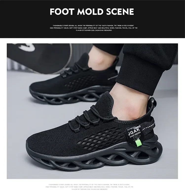 Sommer Herren Sport-Laufschuhe Schwarze Jogging-Sneaker Freizeitschuhe Outdoor Atmungsaktives Mesh Damen Leichte Stoßdämpfung Übergrößen – Detail 1