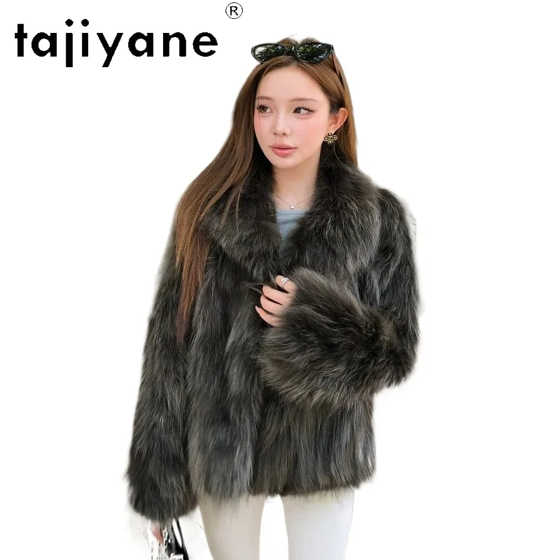 

TAJIYANE Raccoon Fur Coat Woman Vintage Furry Tops Real Fur Jacket Thick Winter Coats Women Clothing 2026 Jackets Luxury Casaco