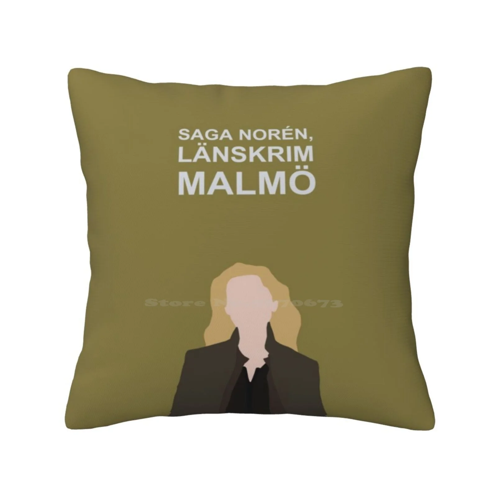 Saga Noren / Broen , Bron , The Bridge , / Nordic Funny Cute Decor Square Pillowcase Saganoren Broen Bron Thebridge Sweden