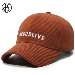 FS 2025 Orange Beige Winter Corduroy Cap Stylish Letter Baseball Hat For Men Luxury Brand Women Designer Caps Casquette Homme