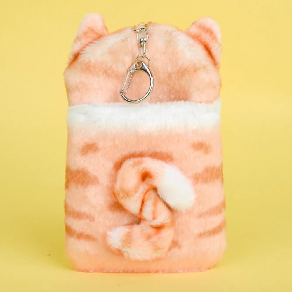 Cute PVC Card Holder Cartoon Cat Plush Card Cover Unisex Bag Pendant