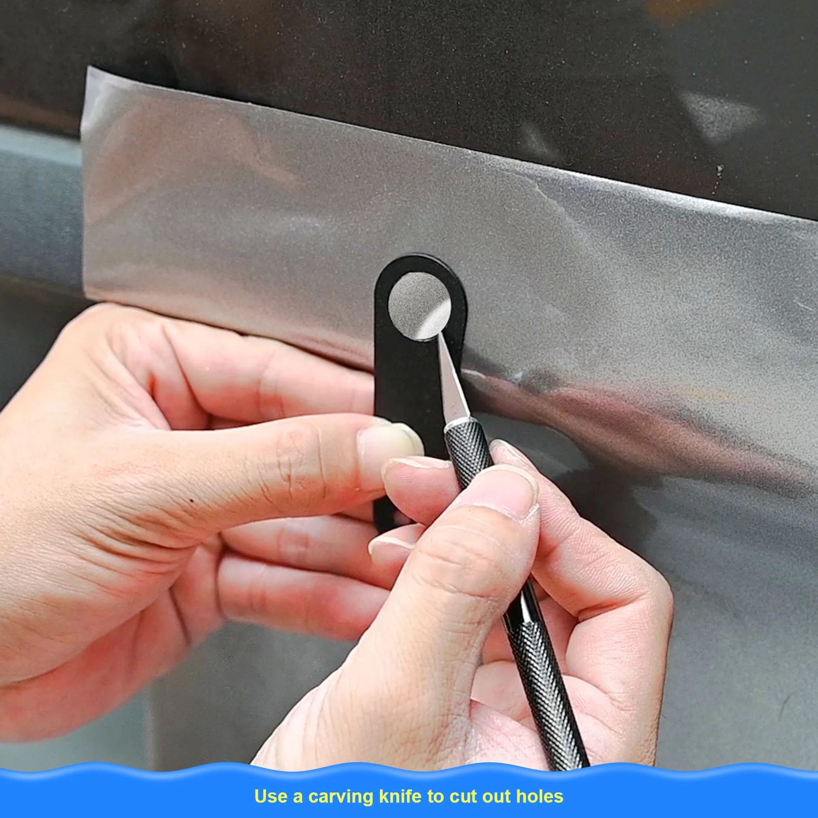 FOSHIO Wrapping Car Film Cutting Template Tool Set Parking Sensor Reverse Radar Circular Stencil Vinyl Tint Craft Cutter Knife