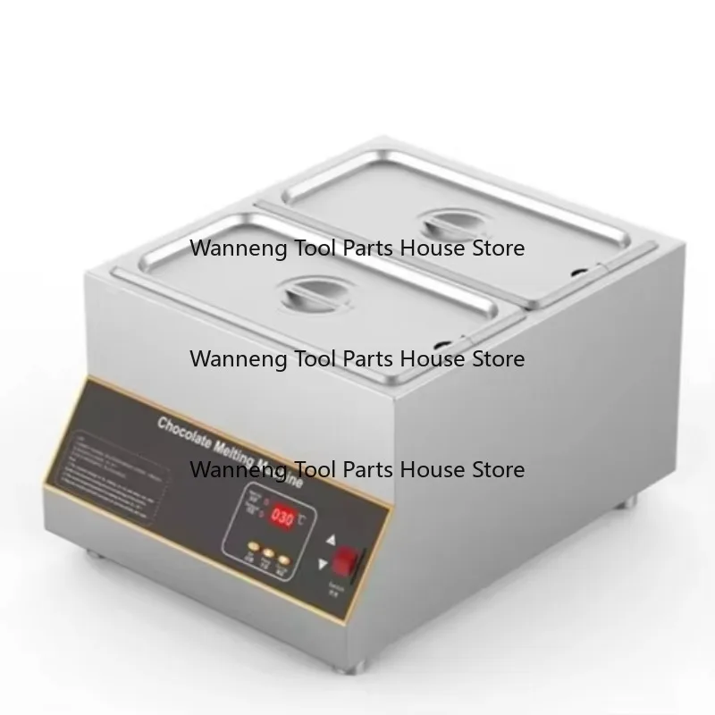 Commercial Stainless Steel Electric 2 Pot Chocolate Tempering Machine Small Automatic Chocolate Butter Melting Machine