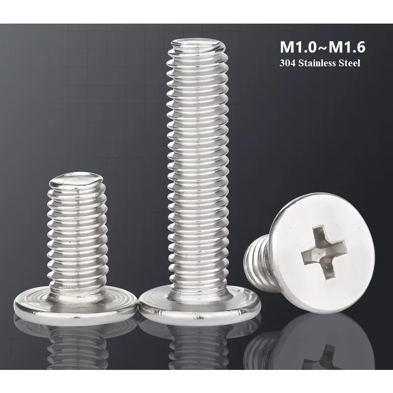 

M1.0 M1.2 M1.4 M1.6 CM Cross Phillips Ultra Thin Super Low Flat Head Screw Bolt 304 Stainless Steel
