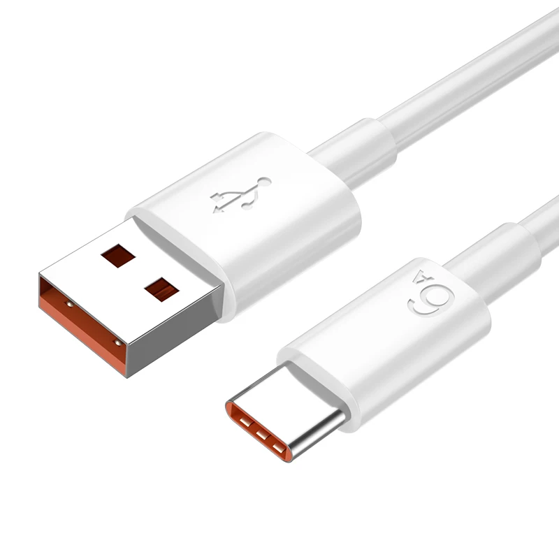 66W 6A Fast Charging Usb Type C Cable for Xiaomi Redmi POCO Huawei Honor OPPO VIVO OnePlus Mobile Phone Charger USB C Cable