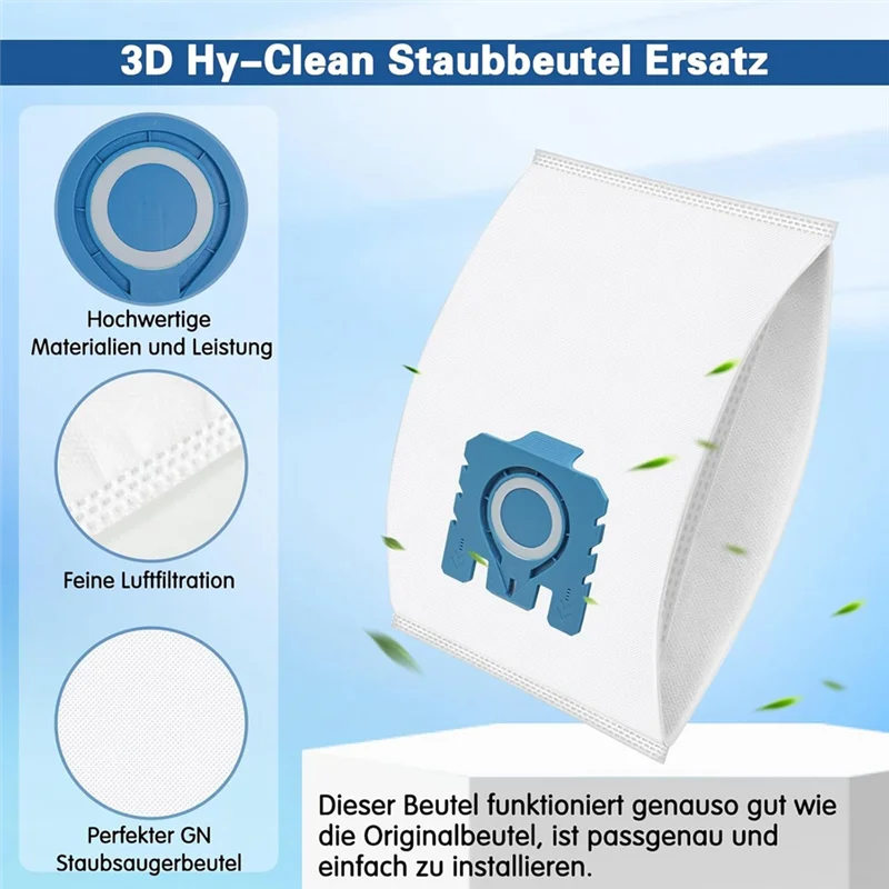 A83G-12 قطعة أكياس مكنسة كهربائية ل Hyclean ثلاثية الأبعاد GN أكياس الغبار ل C1 C2 C3 S2 S5 S8 S600 S800