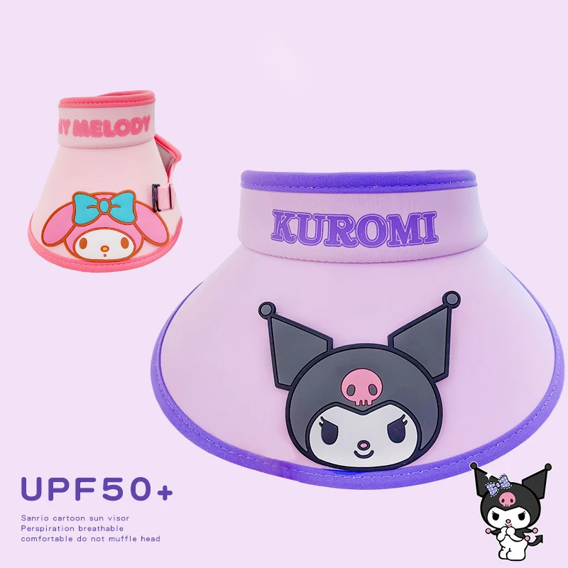 Kawaii Anime Sunscreen Hat Cute Kuromi Cinnamoroll My Melody Sun Hat Anti-Uv Sunshade Cap Summer Sun Hat Kids Gifts