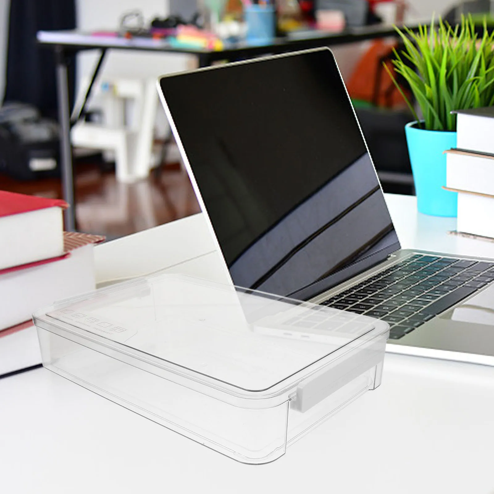 

Large Capacity Transparent File Storage Box Pet ABS Document Organizer for Home Office Document Organizer